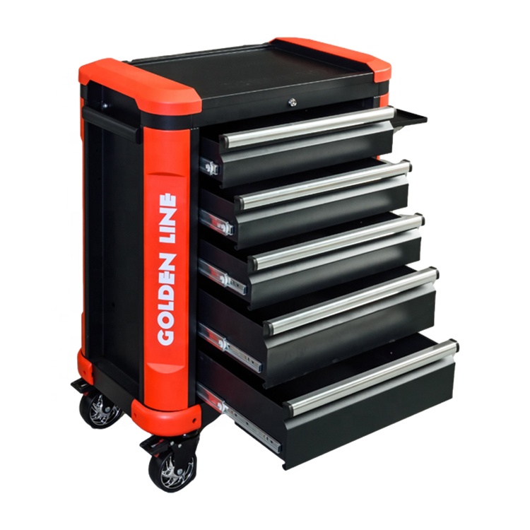 Tools In Metal Workshop - for·5 Drawers Black and Red Metal