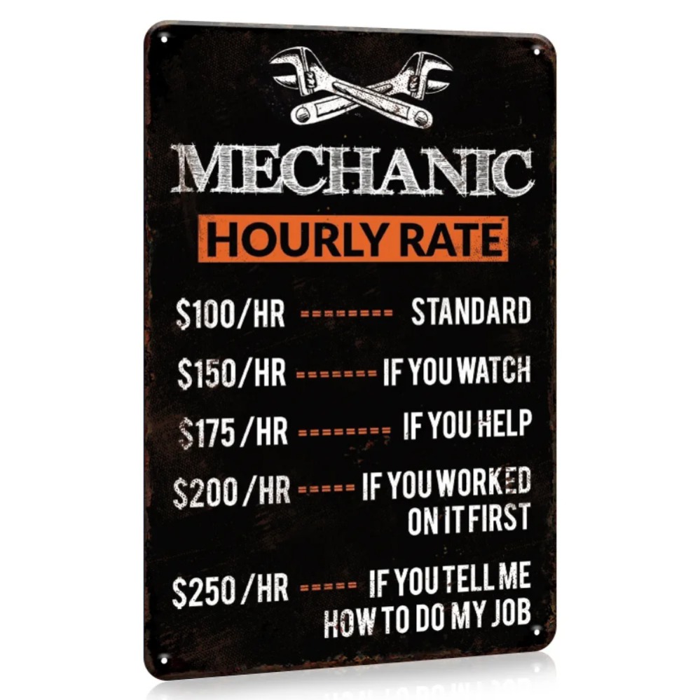 Vintage Mechanic Hour Rate Sig - Workshop Tools Hours recension och pris