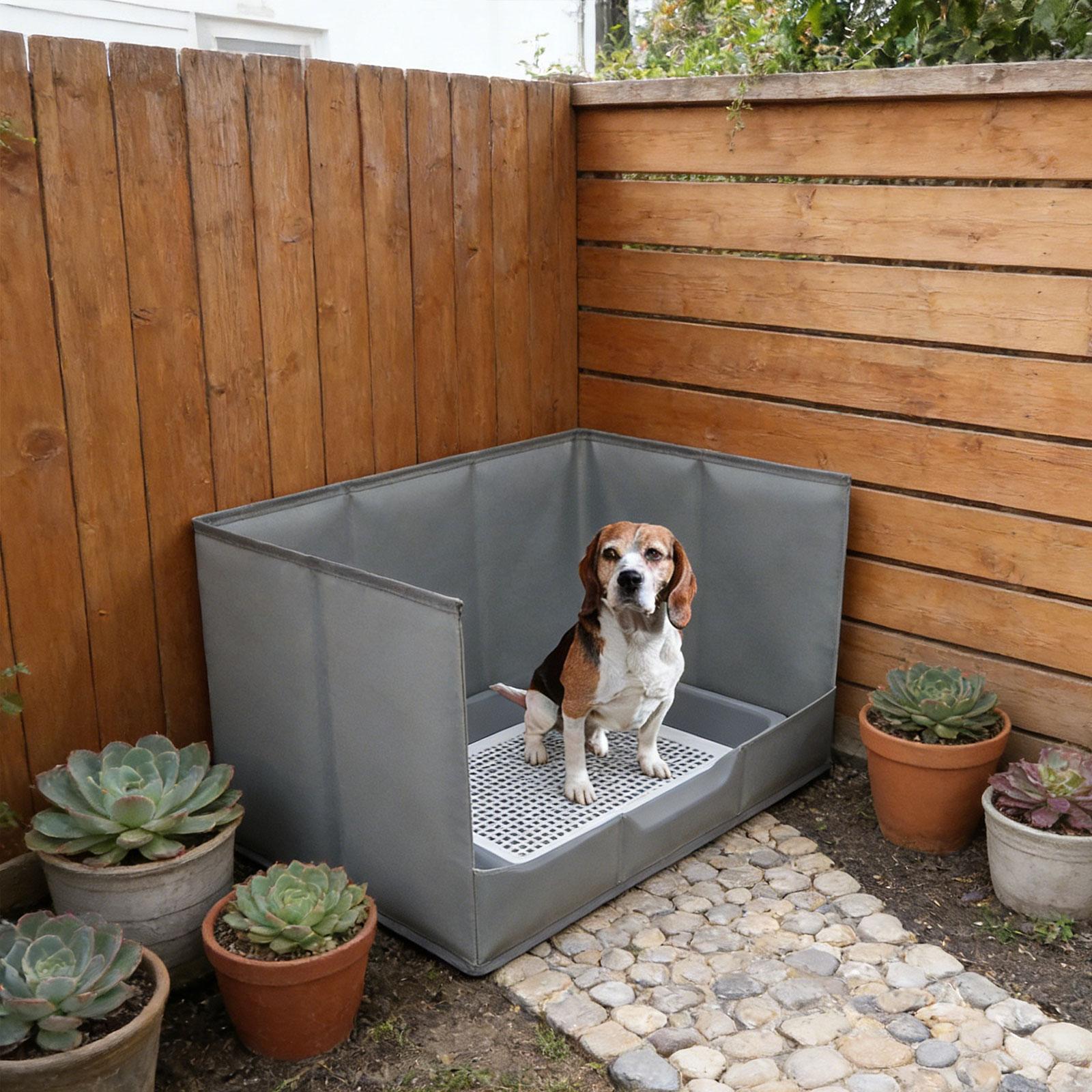 Portable Indoor Dog Potty Tray - Bench Dog Hole recension och pris