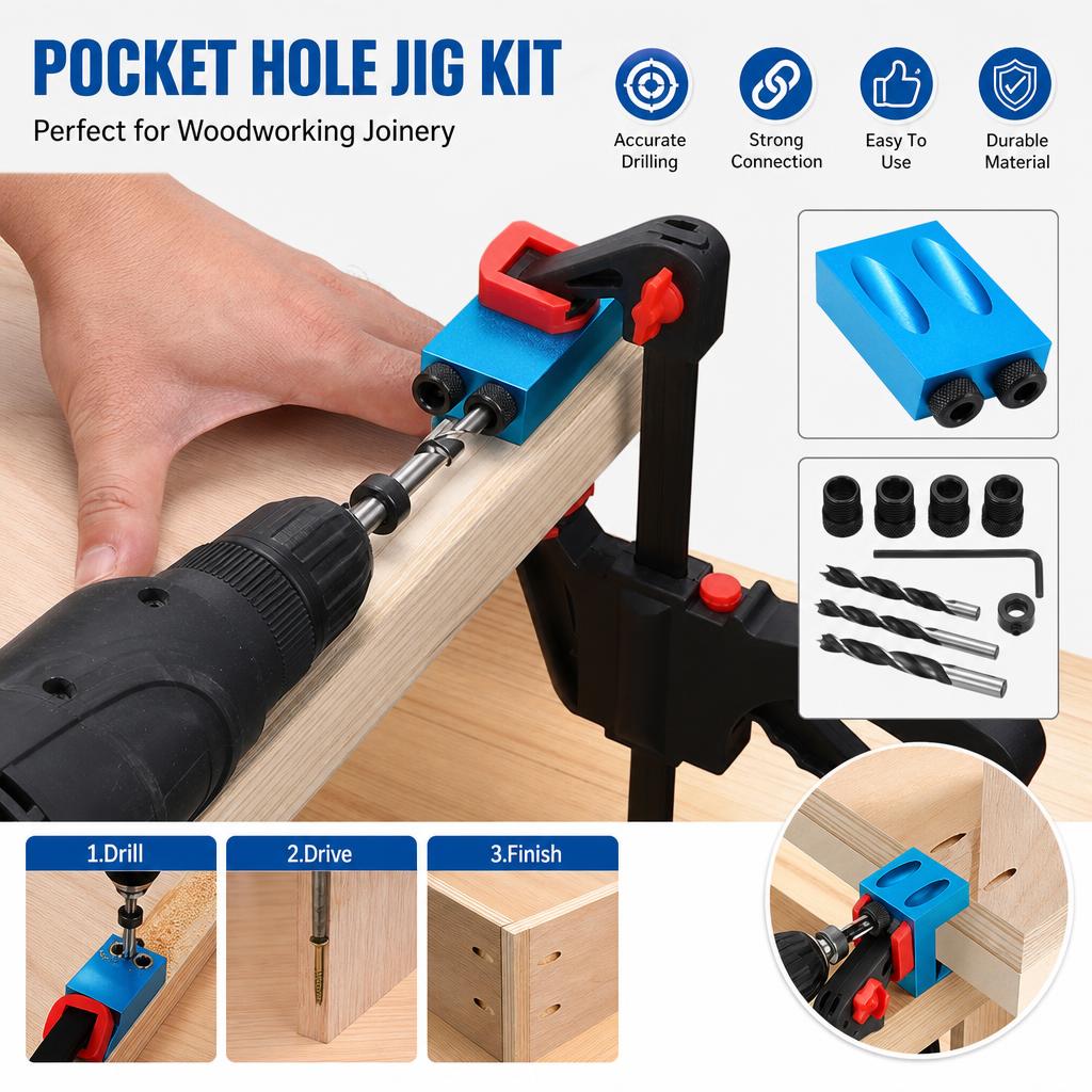 14pcs DIY Pocket Hole Jig Kit  - Pocket Hole Jig recension och pris