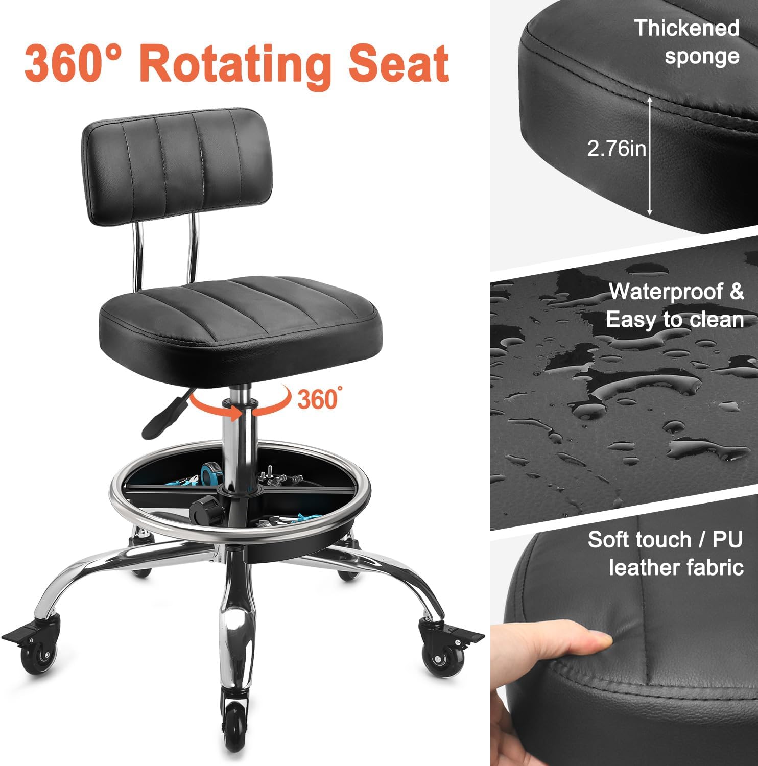 Garage Mechanic Stool With Bac - Mechanical Tools In Workshop recension och pris