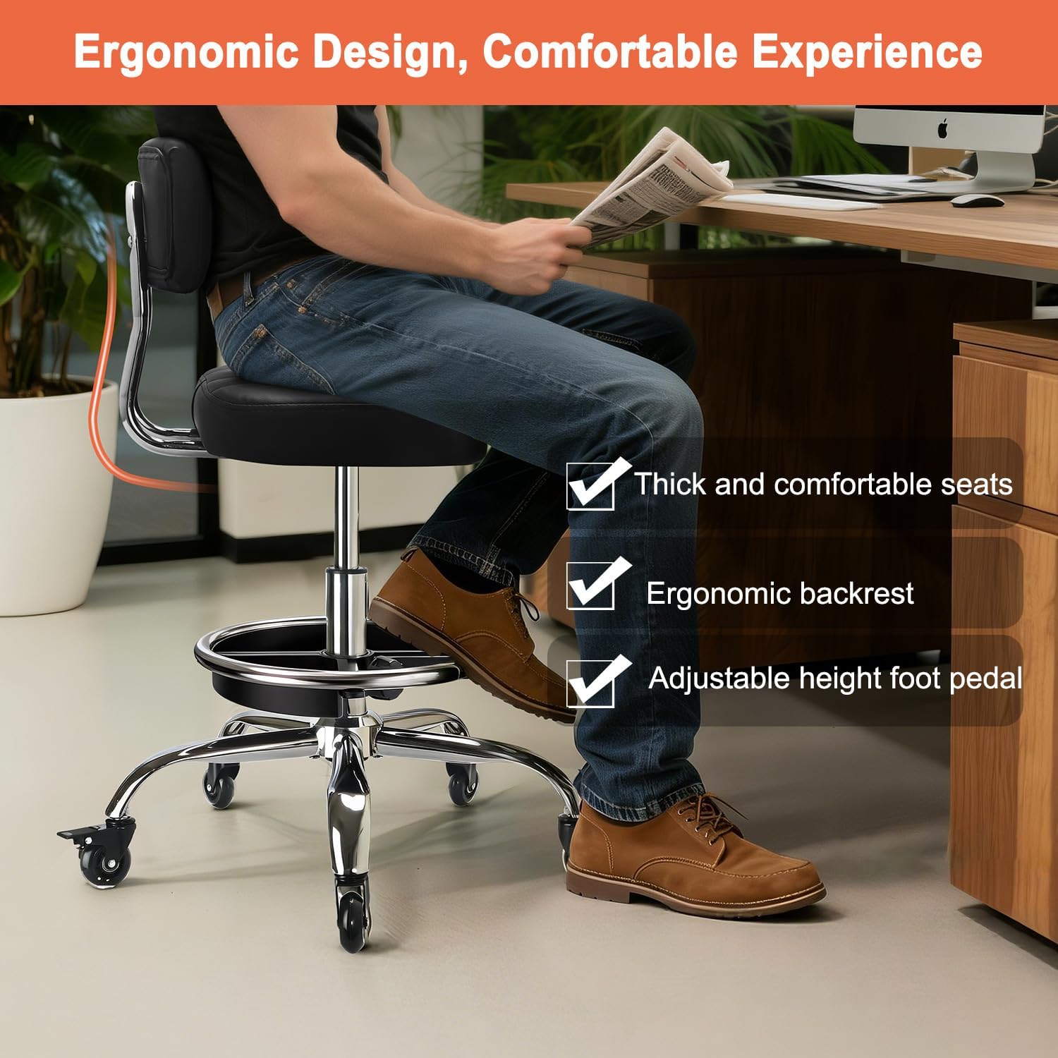 Garage Mechanic Stool With Bac - Mechanical Tools In Workshop recension och pris