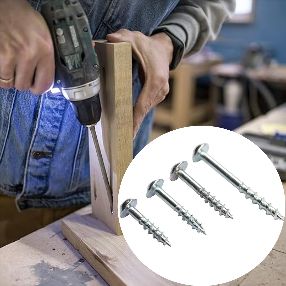 100Pcs Zinc‑Plated Phillips Po - Pocket Hole Jig recension och pris