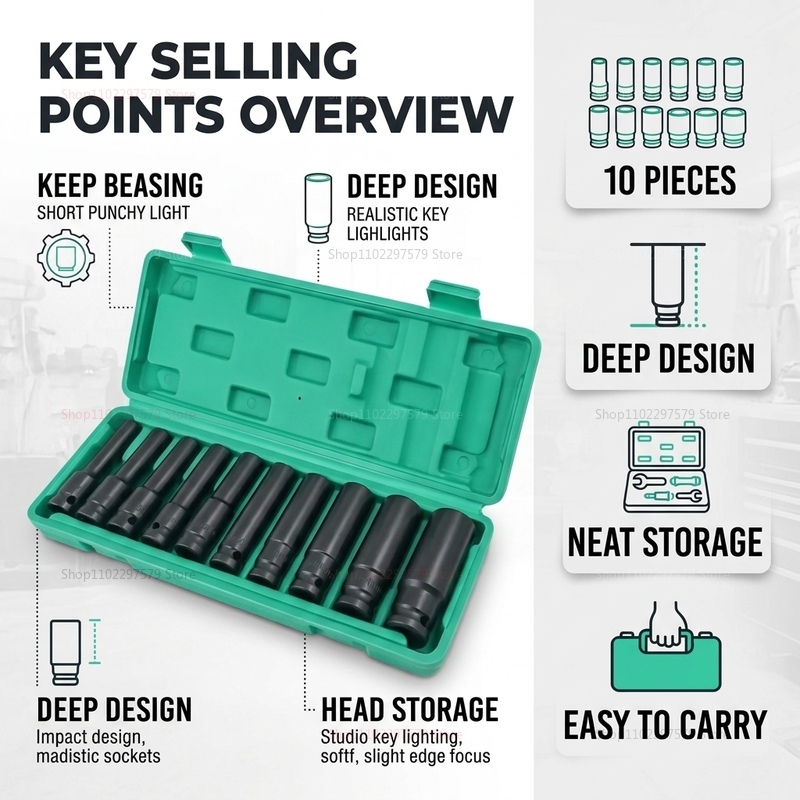 10pcs Socket Wrench Set 8-24mm - Tools Set Workshop recension och pris