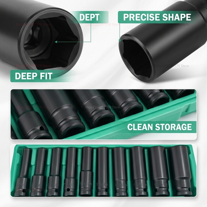 10pcs Socket Wrench Set 8-24mm - Tools Set Workshop recension och pris